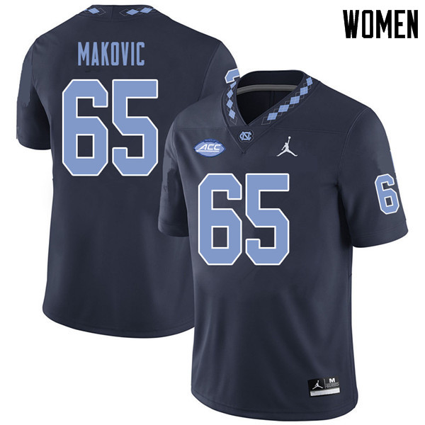 Jordan Brand Women #65 Nick Makovic North Carolina Tar Heels College Football Jerseys Sale-Navy